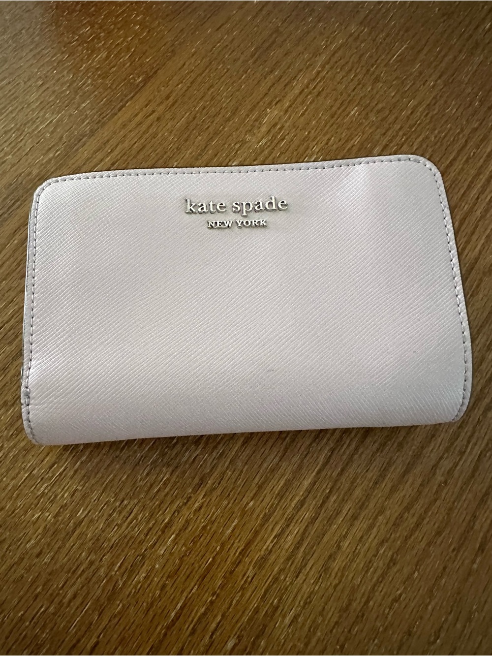 kate spade New York Pale Pink Saffiano Zip Wallet